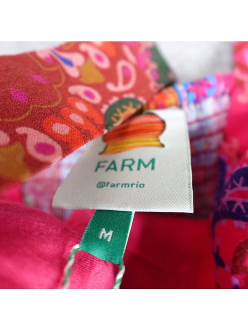Farm Rio Womens Dress Medium Red Paisley Linen Blend NEW READ - Picture 12 of 15